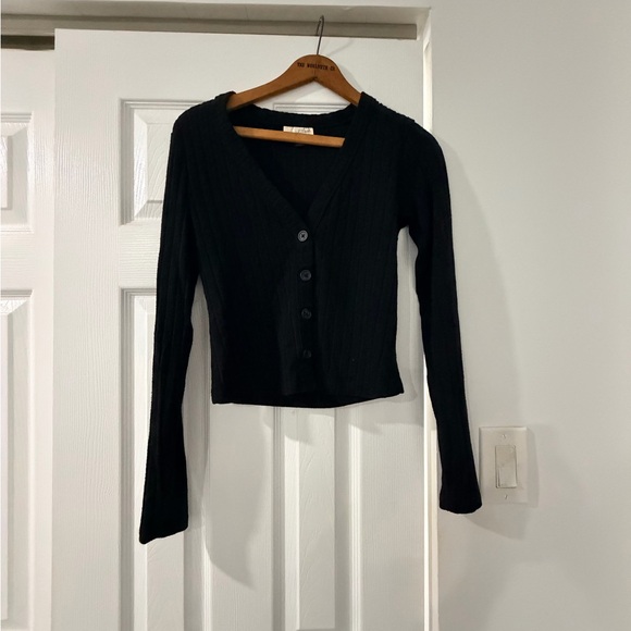Target Black Ribbed Button-Up Cardigan - Picture 2 of 3